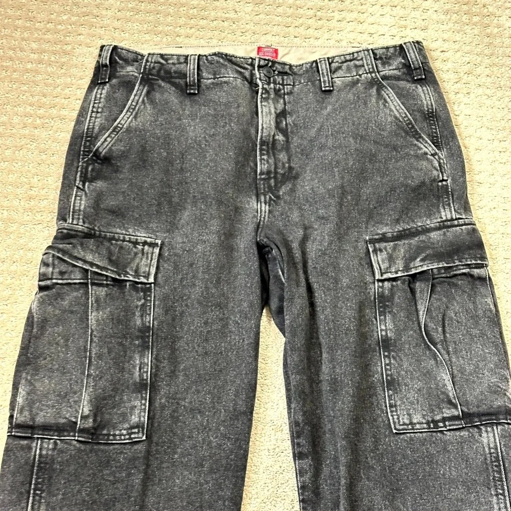 Vintage Levi's Jeans Mens 36x30 XX Cargo Pants Baggy Black Denim Y2K 90s Skate